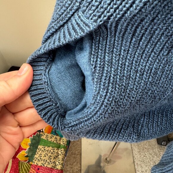 L.L.Bean Knitted Dark Blue Zippered Sweater - Picture 6 of 13